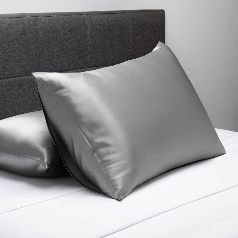 Fishers Finery 30mm 100% Pure Mulberry Silk Pillowcase, Quality Tested (Silver, King) - Image 3